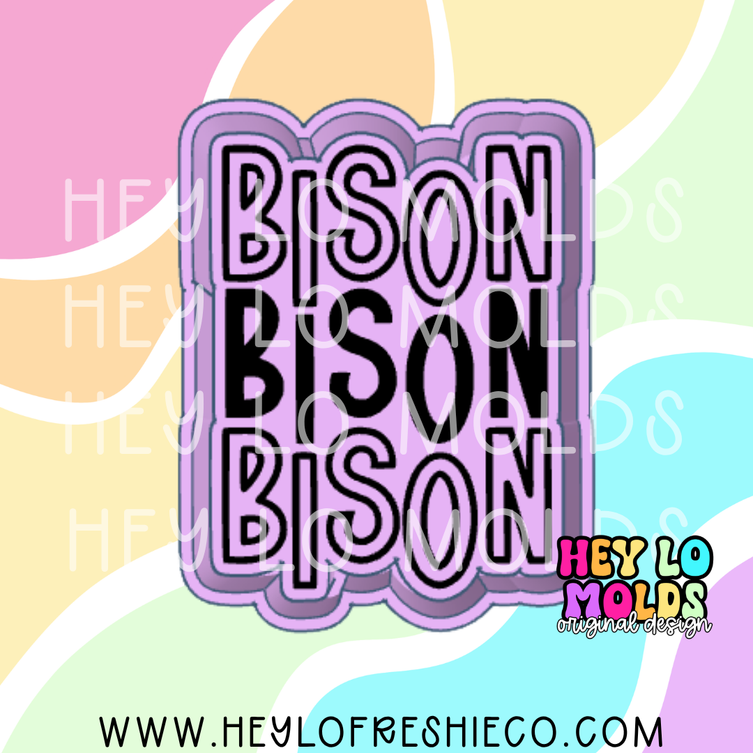 Bison Stacked Team Name Silicone Mold