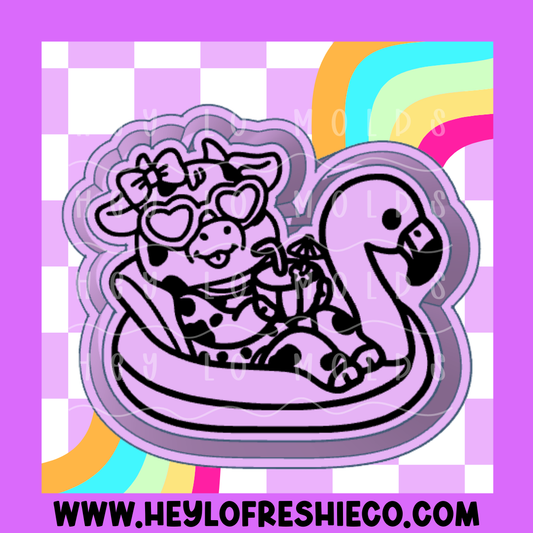 Cow On Flamingo Floatie Silicone Mold