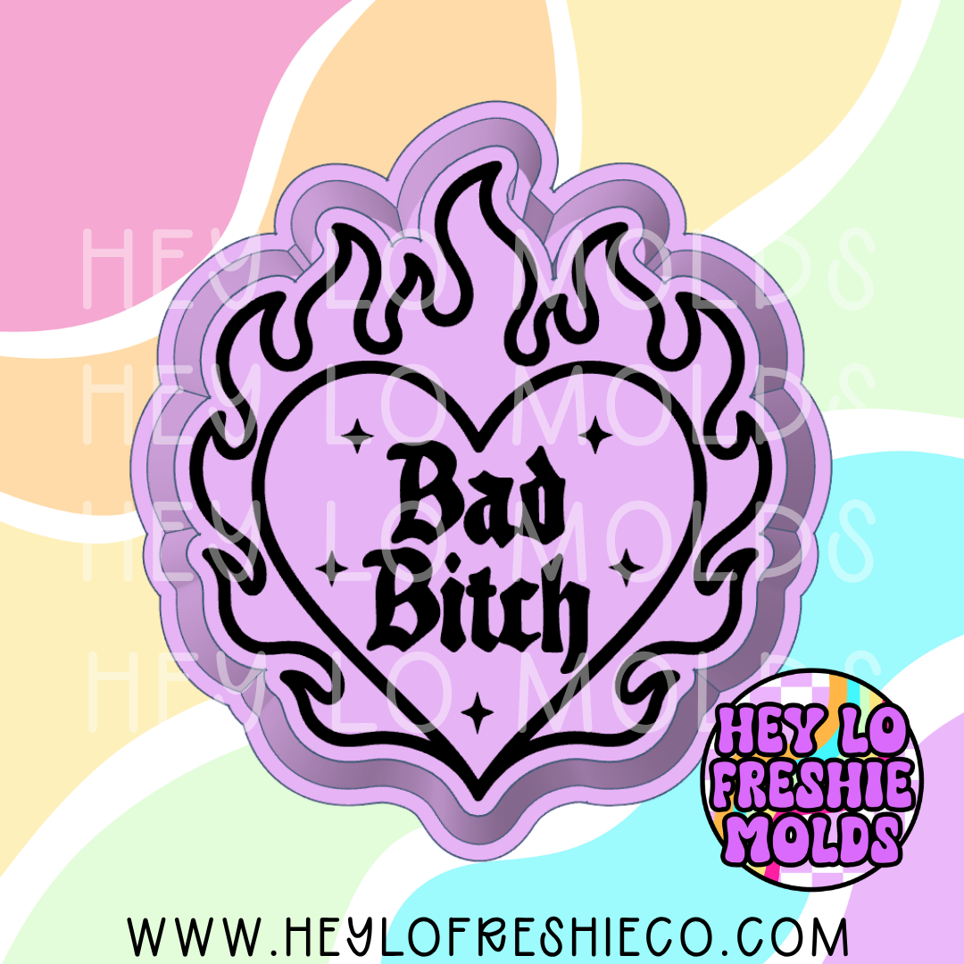 Bad Bitch Flaming Heart Silicone Mold