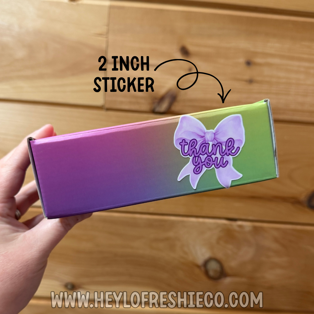 Lavender Bow Thank You Sticker Sheet