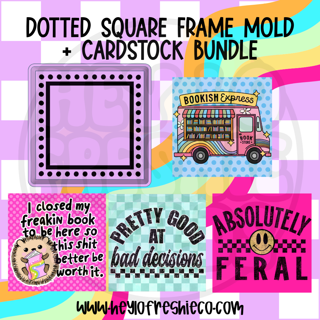 Mold & Cardstock Bundle: Full Size Dotted Square Frame