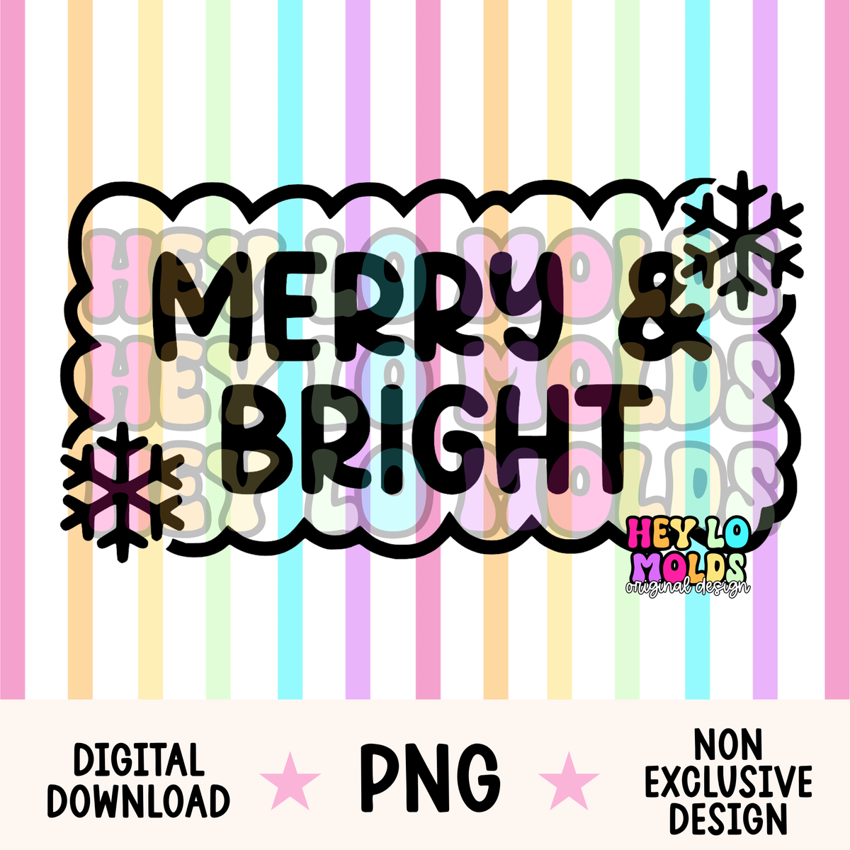 Merry & Bright - Freshie Mold PNG