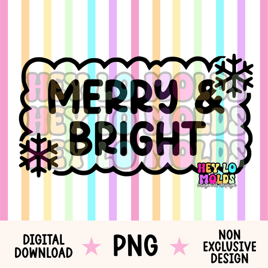 Merry & Bright - Freshie Mold PNG