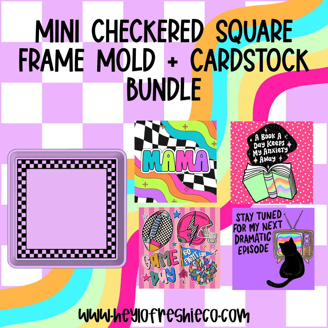 Mold & Cardstock Bundle: Mini Checkered Square Frame