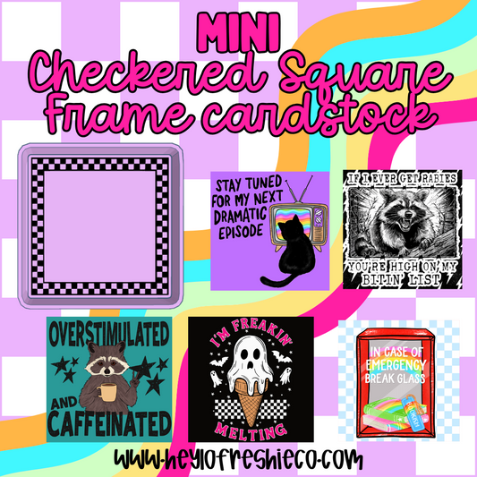 MINI Checkered Square Frame Mold Cardstock Grab Bag | 10 Count