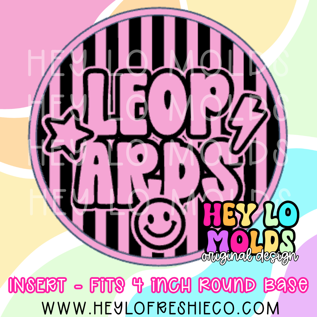 4 Inch Round Insert - Preppy Team Name: Leopards