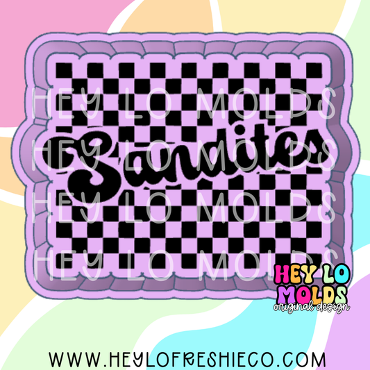 Sandites Checkered Team Name Silicone Mold