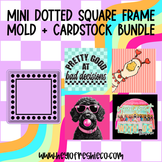Mold & Cardstock Bundle: Mini Dotted Square Frame