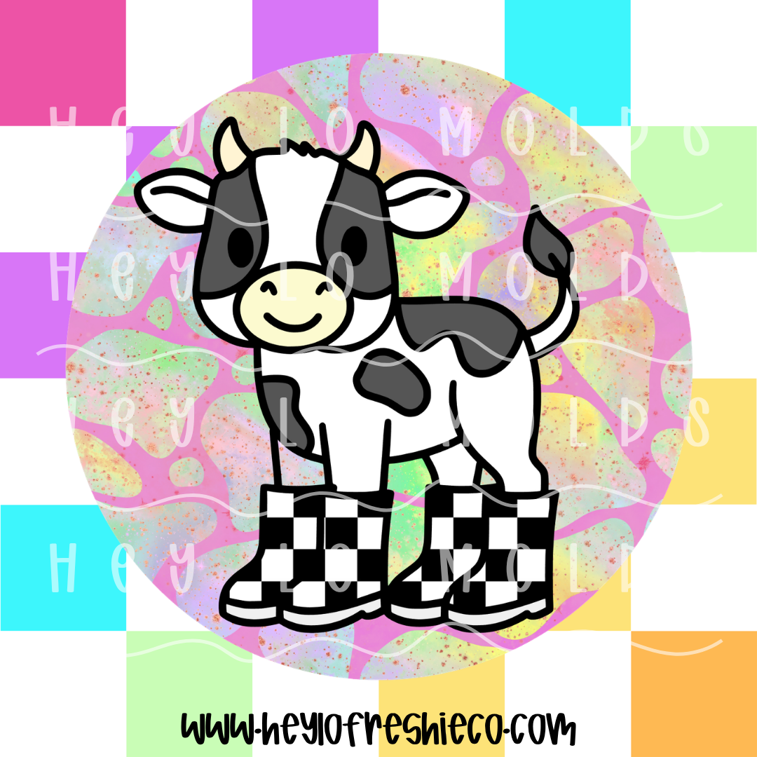 Round Cardstock 239 | Cow In Rainboots