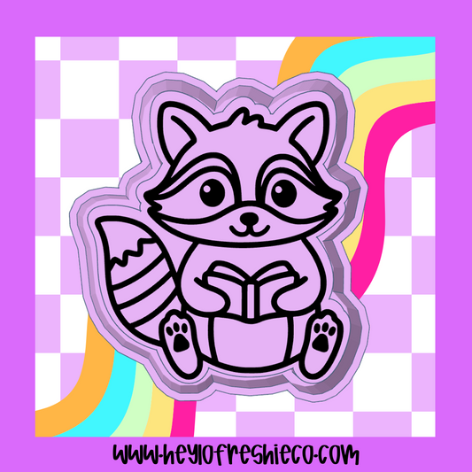 Reading Raccoon Silicone Mold
