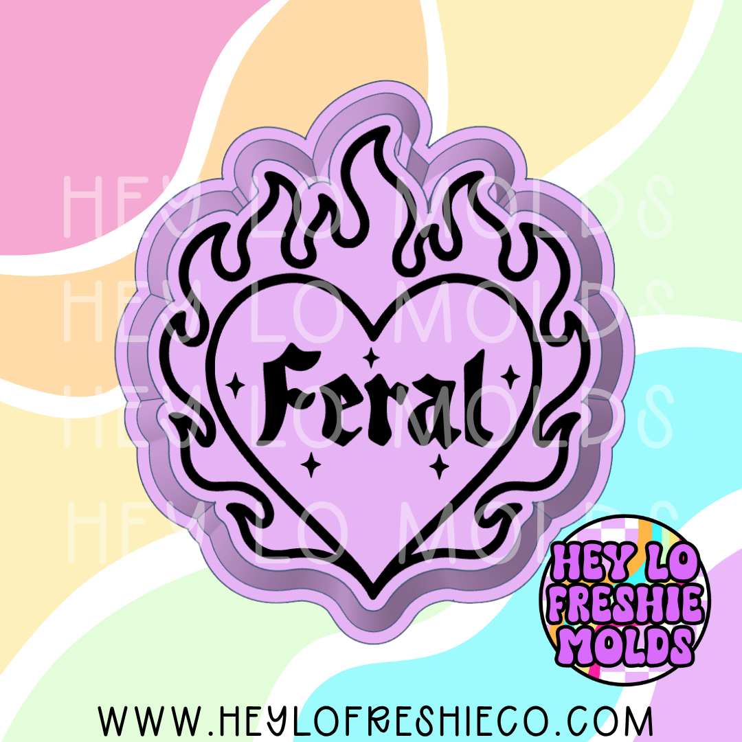 Feral Flaming Heart Silicone Mold