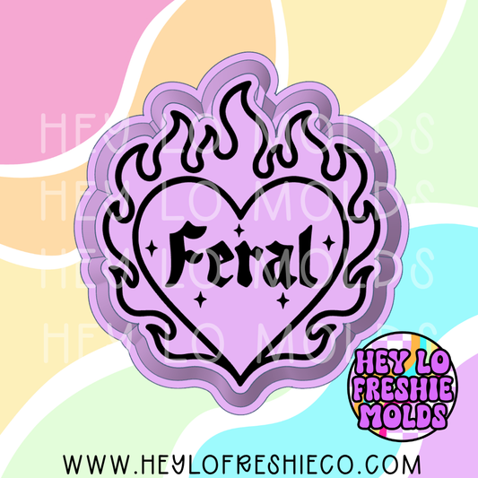 Feral Flaming Heart Silicone Mold
