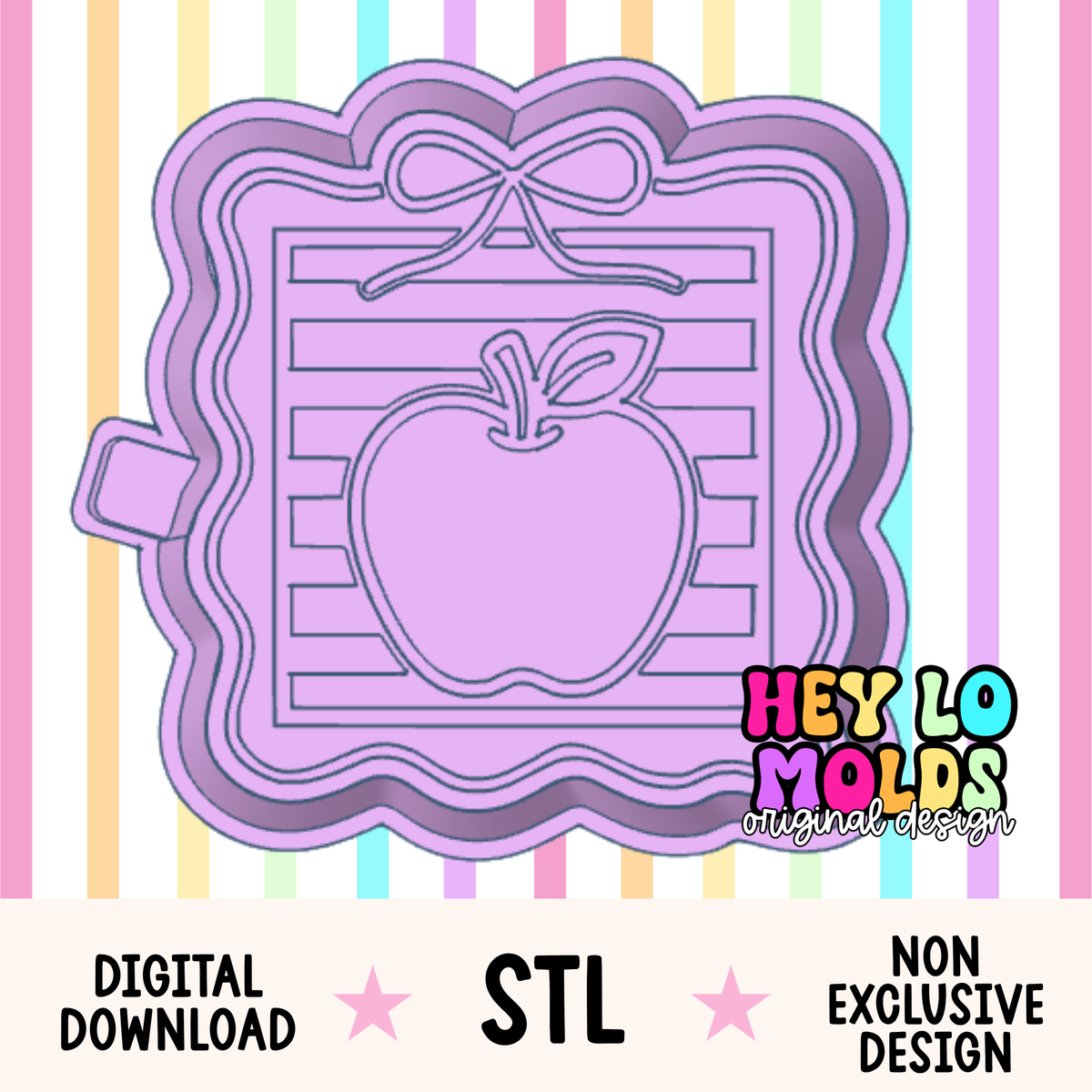 Wavy Apple Frame - Freshie Mold STL