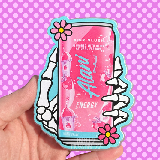 Alani Pink Slush Skelly Hand Car Freshie | Scent: Cowboy Chaser