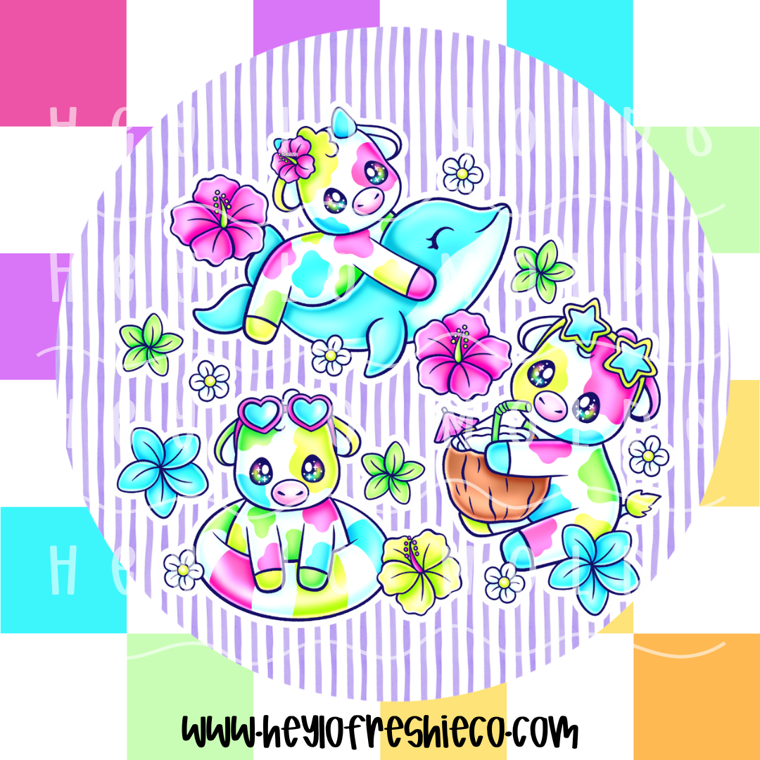 Round Cardstock 215 | Summer Cows