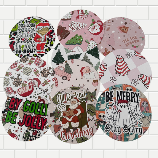 3 Inch Round Cardstock Grab Bag | Theme: Christmas