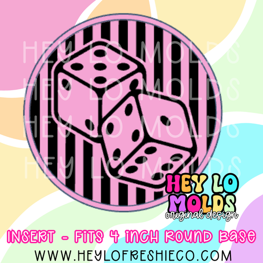 4 Inch Round Insert - Striped Dice
