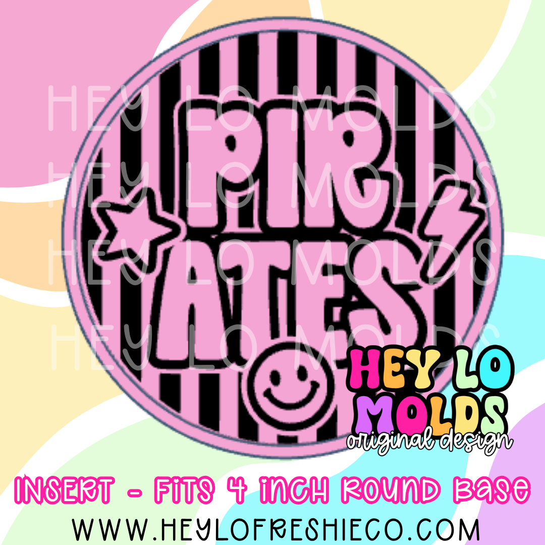 4 Inch Round Insert - Preppy Team Name: Pirates