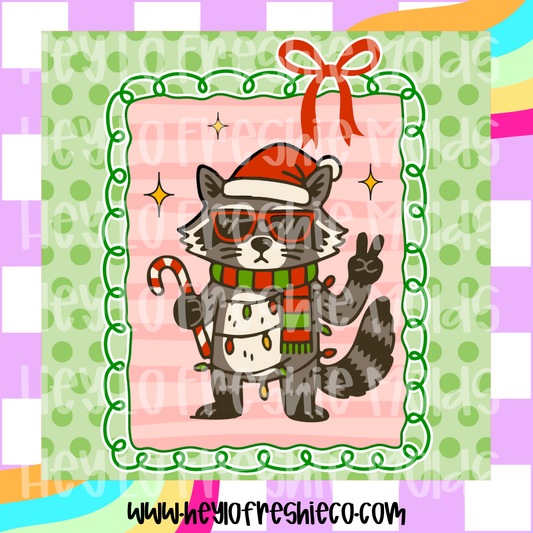 Square Cardstock | Christmas Raccoon