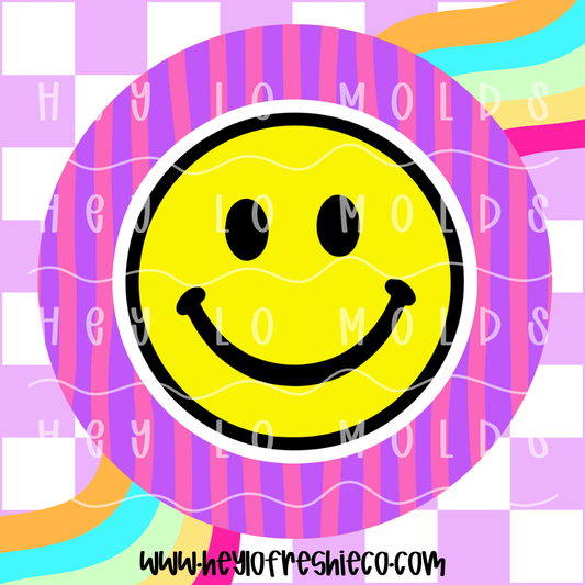 Round Cardstock 169 | Striped Smiley