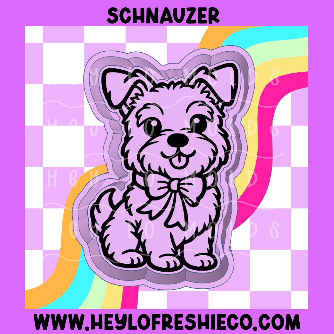 Schnauzer With Bow Silicone Mold