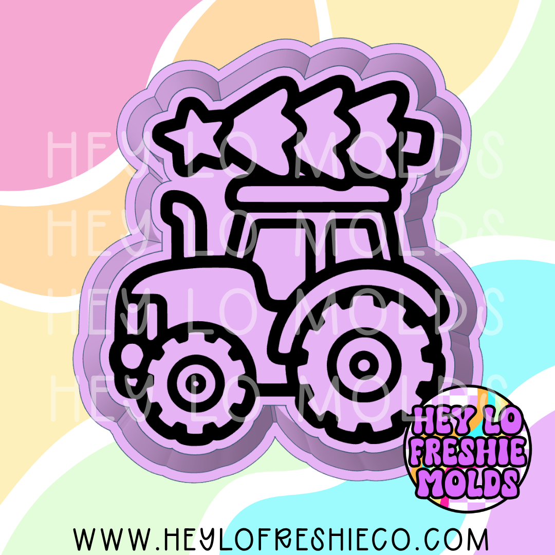 Christmas Tree Tractor Silicone Mold