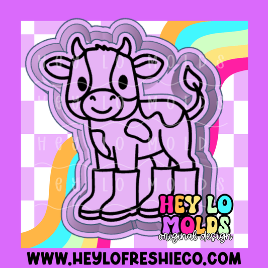 Cutie Cow In Boots Silicone Mold