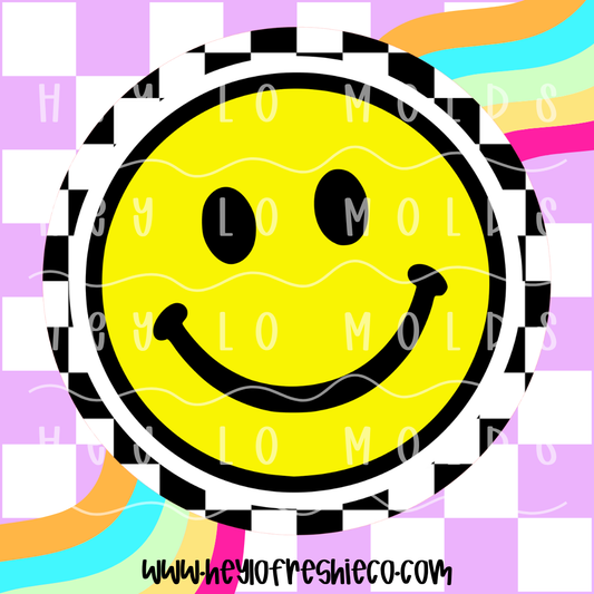 Round Cardstock | Checkered Smiley