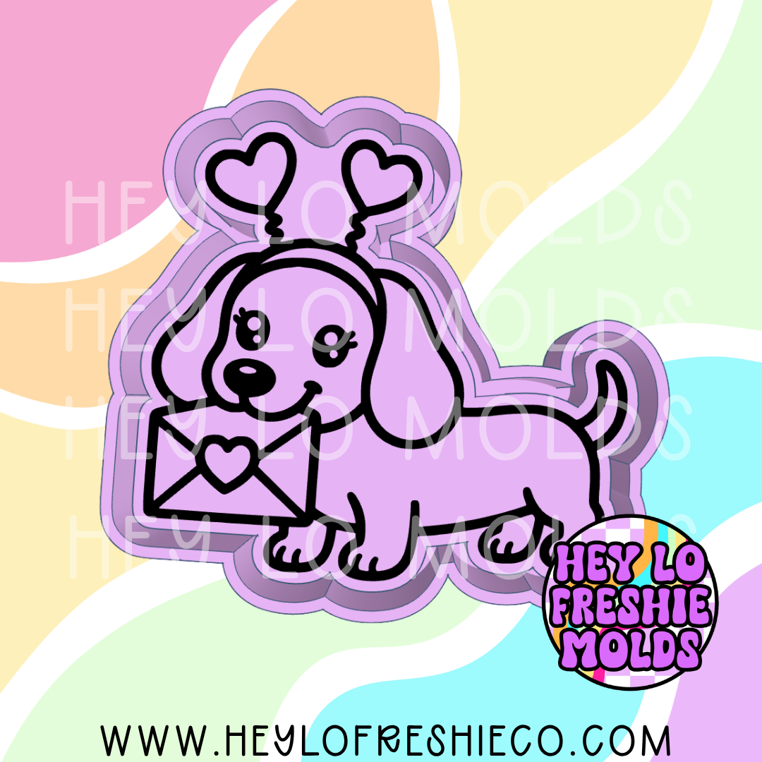 Valentines Weenie Dog Silicone Mold