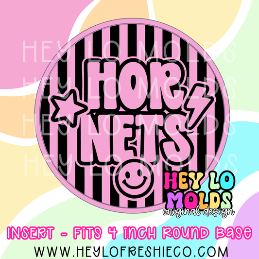 4 Inch Round Insert - Preppy Team Name: Hornets