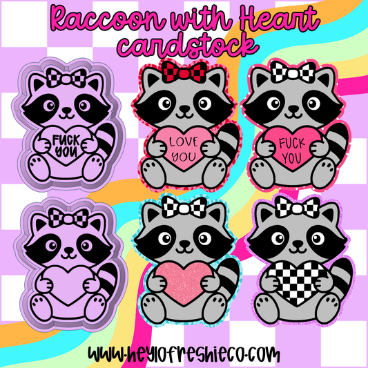Heart Raccoon Cardstock Grab Bag | 10 Count