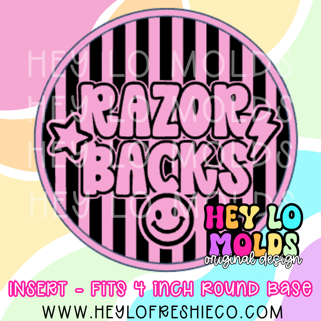 4 Inch Round Insert - Preppy Team Name: Razorbacks