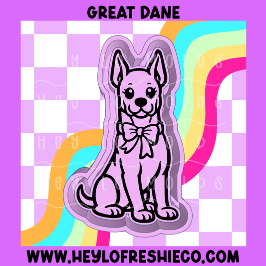 Great Dane With Bow Silicone Mold