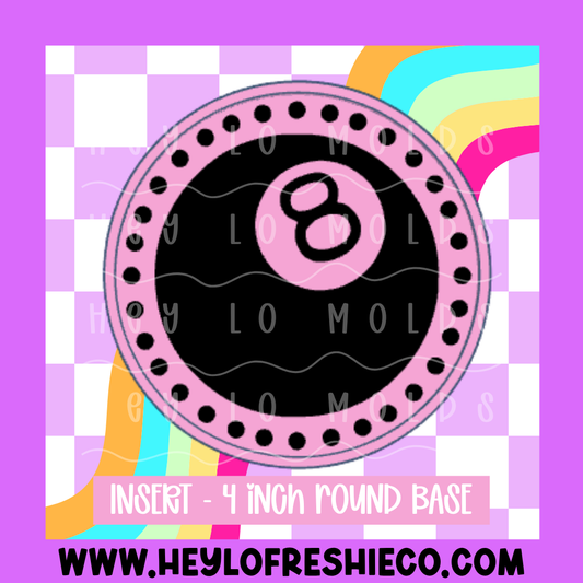 4 Inch Round Insert - Dotted 8 Ball