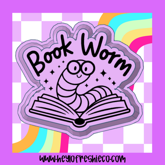 Book Worm In Book Silicone Mold