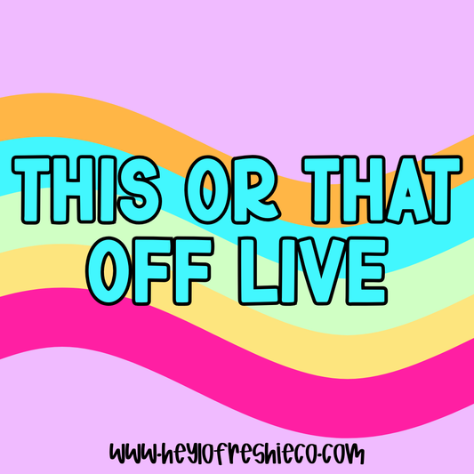 THIS OR THAT: OFF LIVE (DO NOT CHECK OUT WITH OTHER ITEMS IN CART)