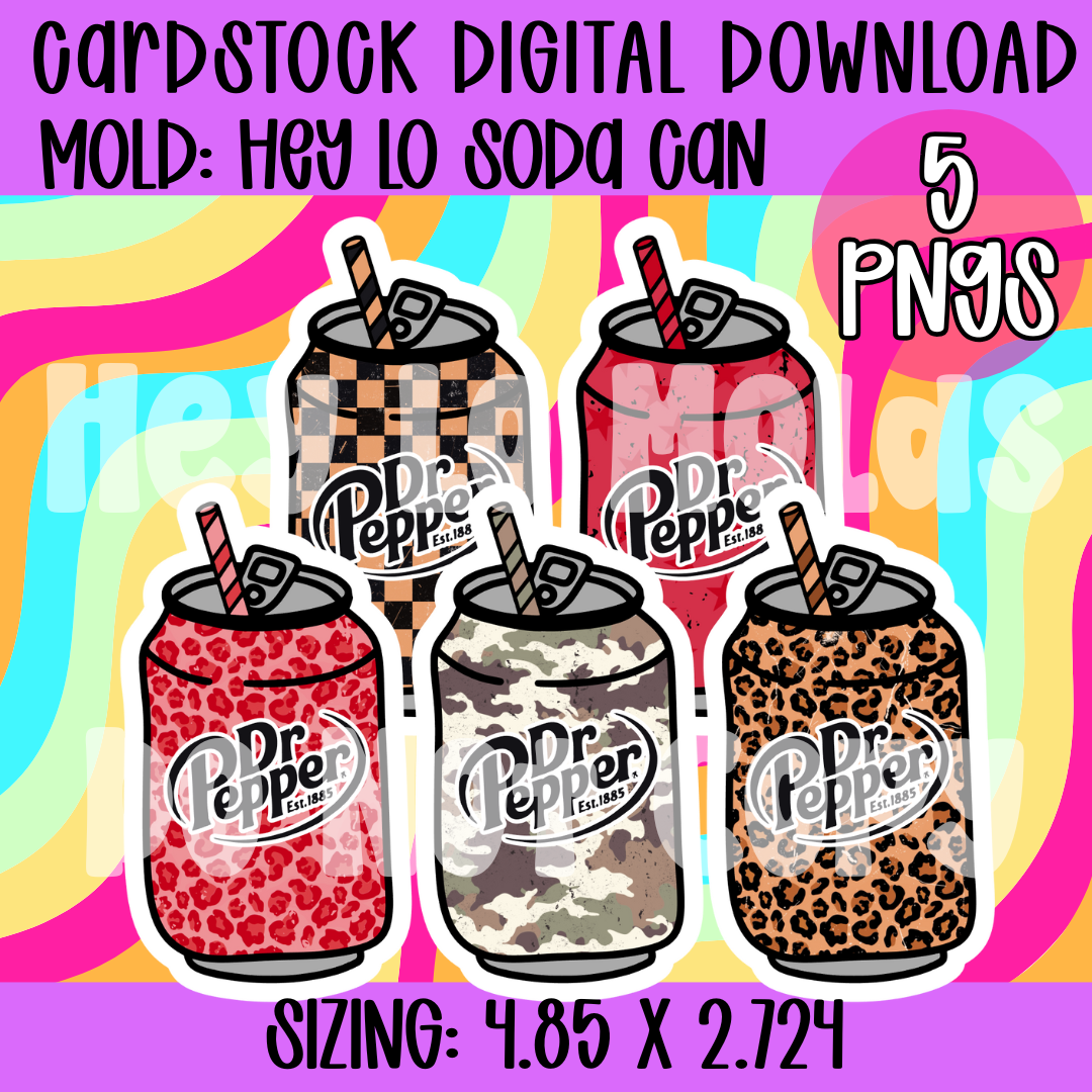 Soda Can Digital Download Cardstock: Grunge Dr P