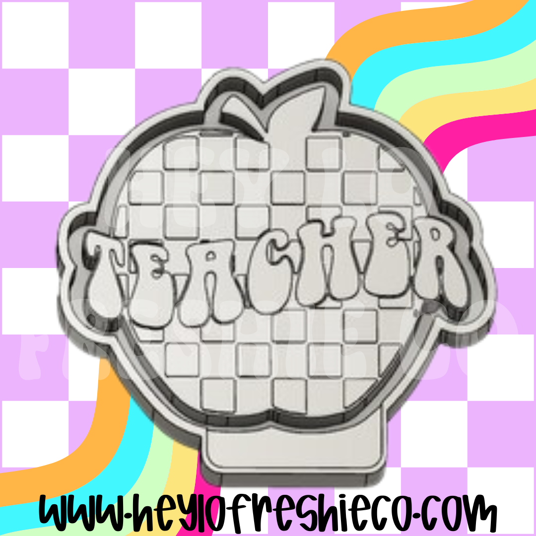 Checkered Teacher Apple Silicone Mold