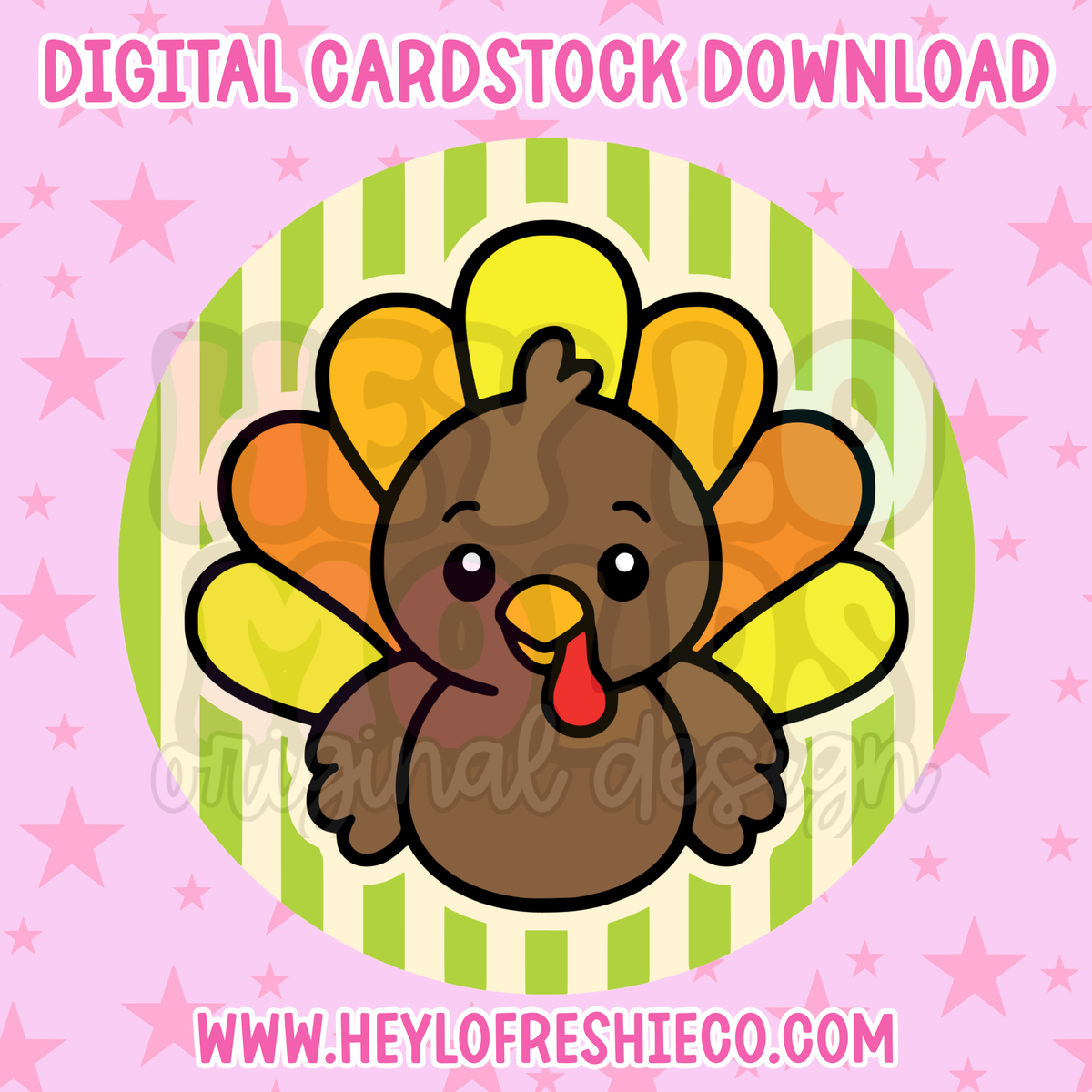 Digital Cardstock: Striped Turkey