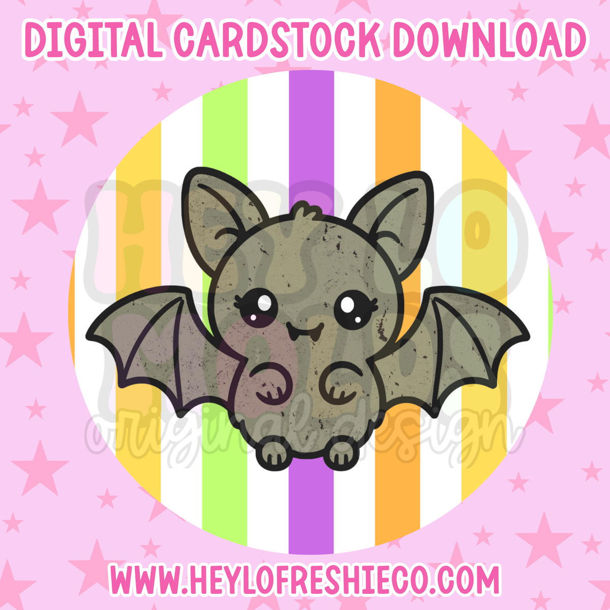 Digital Cardstock: Striped Bat