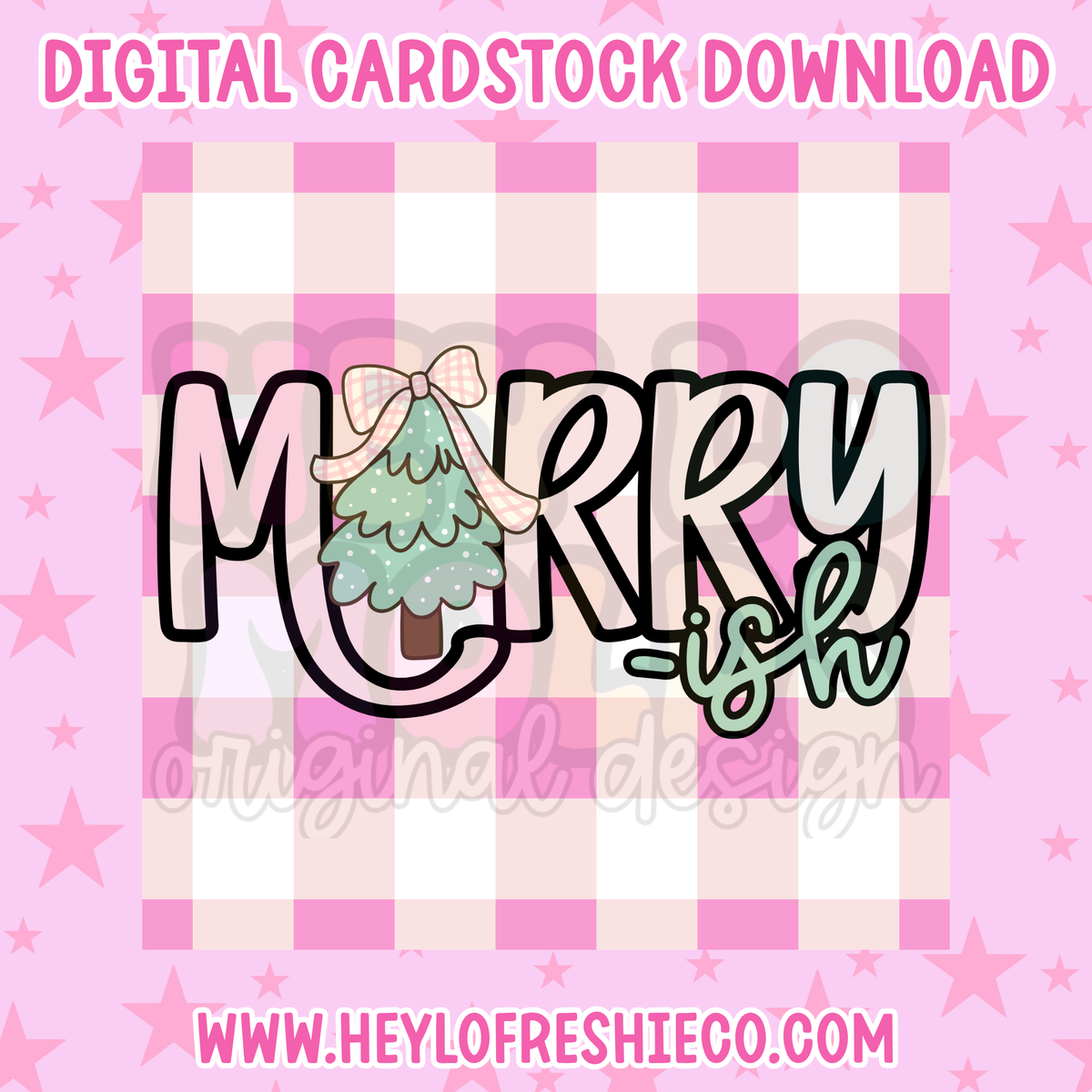 Digital Cardstock: Merry ish (Square)