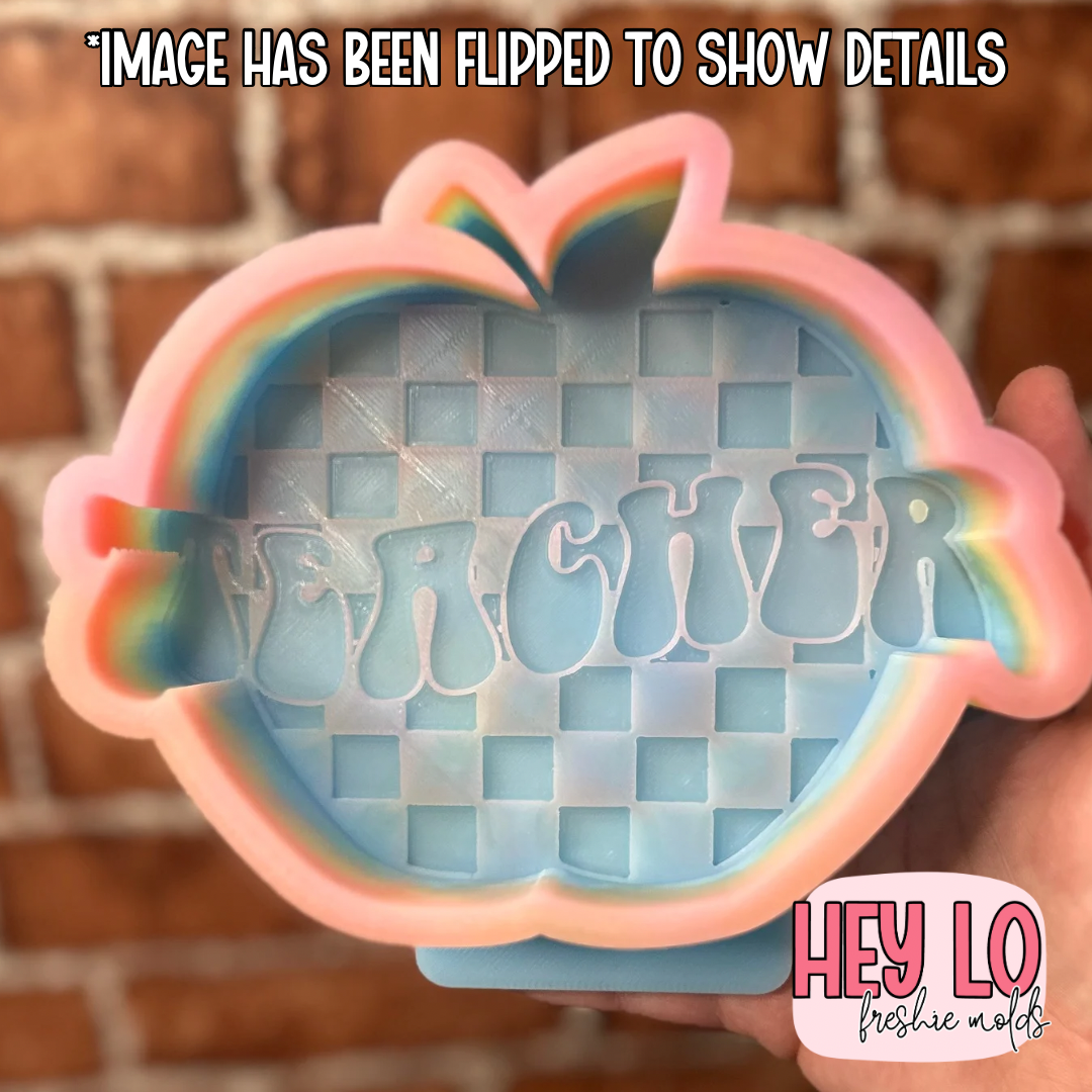 Checkered Teacher Apple Silicone Mold