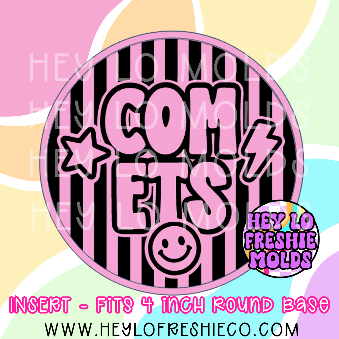 4 Inch Round Insert - Preppy Team Name: Comets