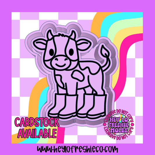 Cutie Cow In Boots Silicone Mold