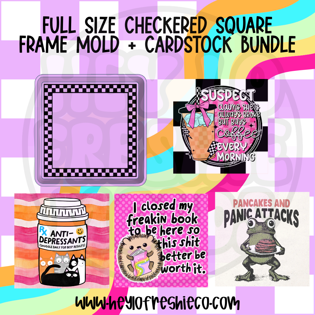 Mold & Cardstock Bundle: Full Size Checkered Square Frame