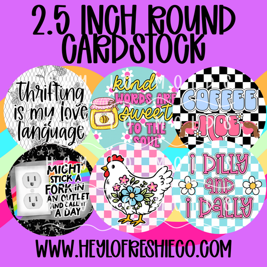Cardstock Grab Bag | 2.5 Inch Round Cardstock