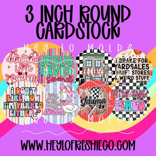 Cardstock Grab Bag | 3 Inch Round Cardstock