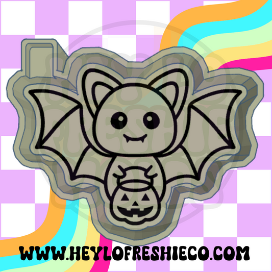 Bat With Pumpkin Silicone Mold
