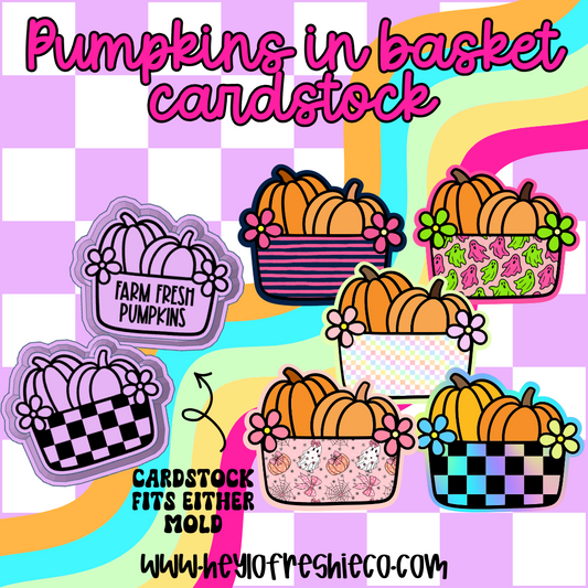 Pumpkins in Basket Cardstock Grab Bag | 10 Count