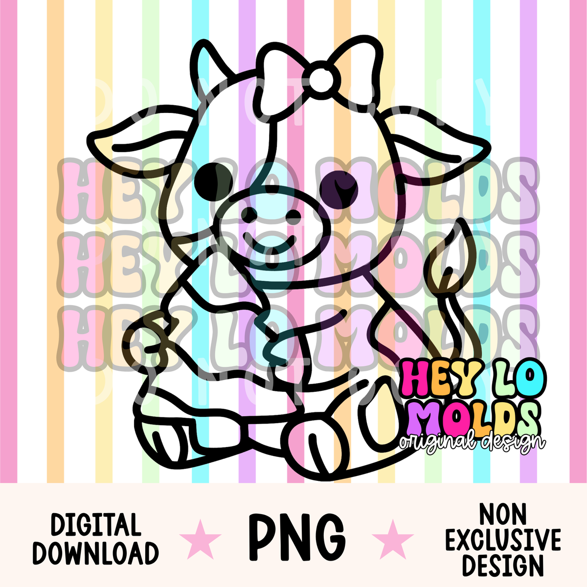 Christmas Cake Cow - Freshie Mold PNG